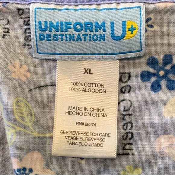 Scrub Tops Lot 3 Disney Life Uniform Destination Women’s XL Pink Purple Black. - Picture 9 of 16